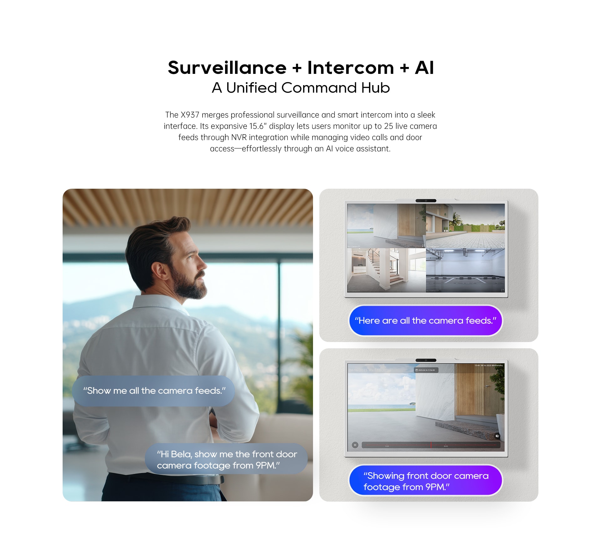 X937 15.6″ Surveillance + Intercom AI Monitor - Akuvox NYC